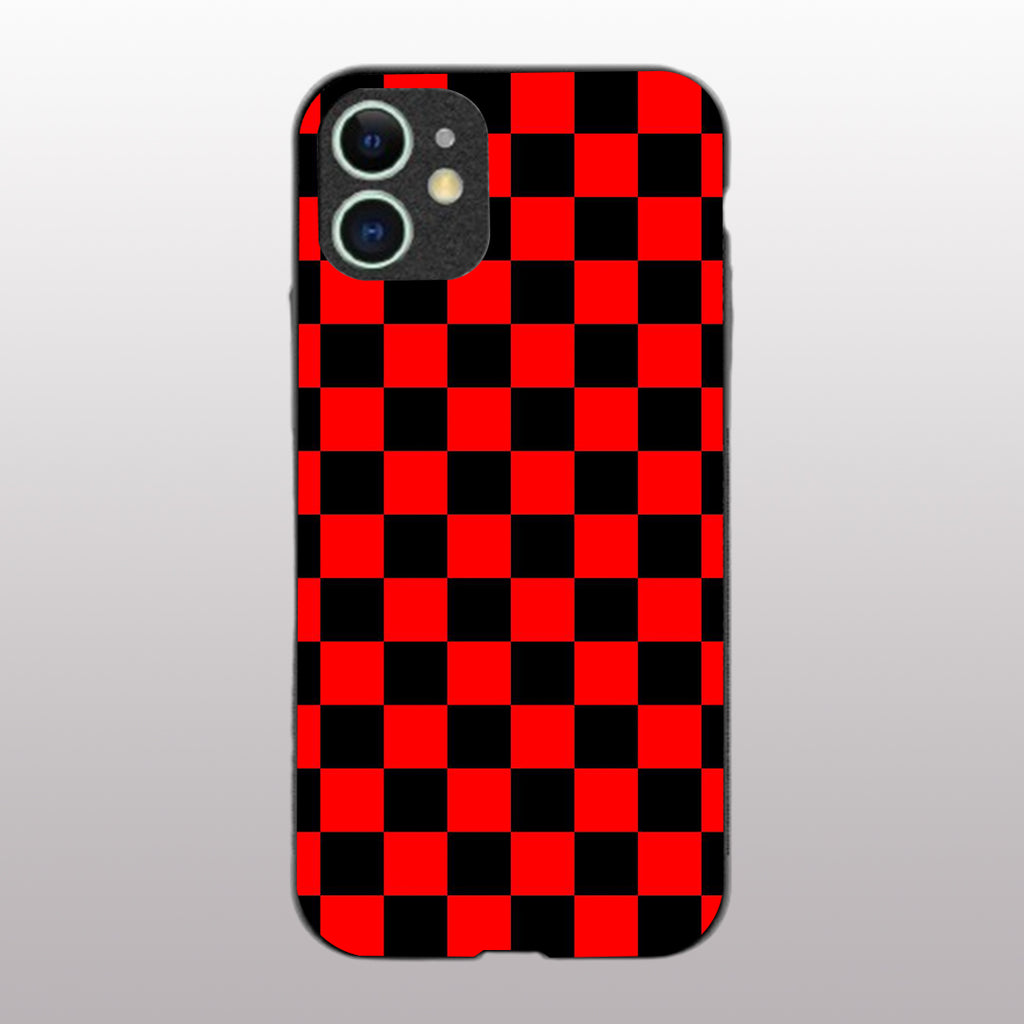 Red & Black Pattern phone case for iphone 12 |Glass case