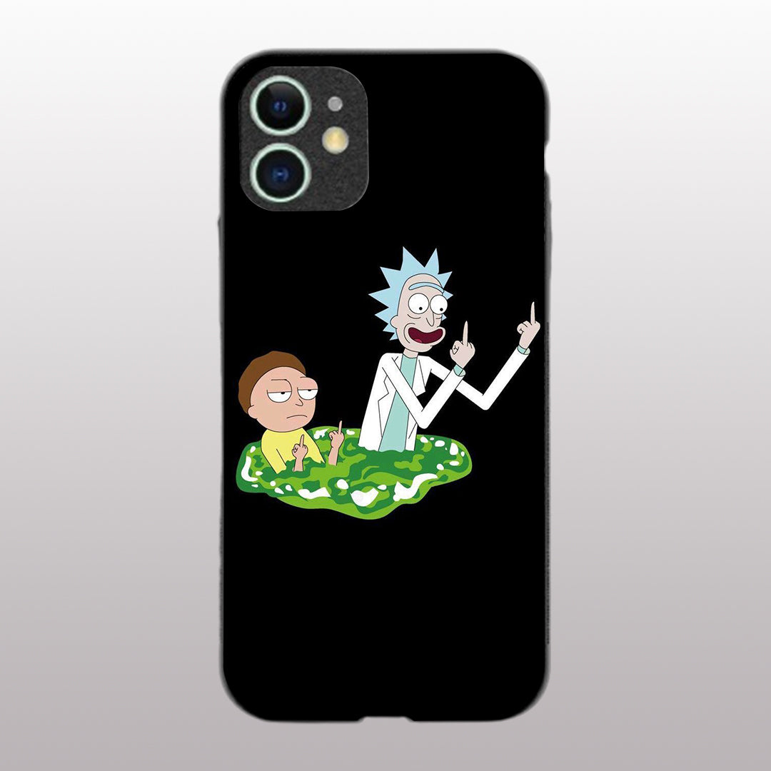 Rick & Morty pattern phone case for iphone 12|Glass case