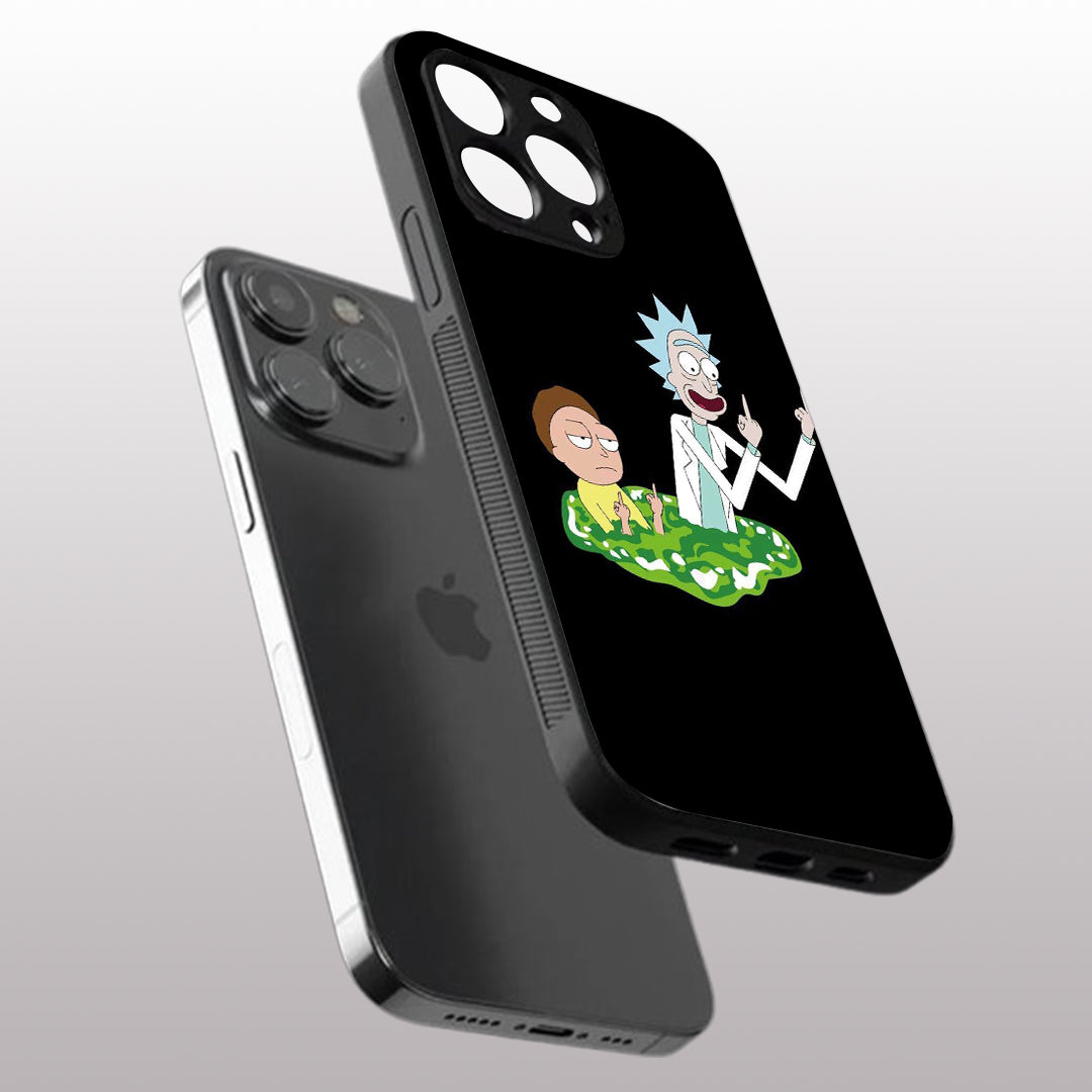 Rick & Morty pattern phone case for iphone 12 pro max | Glass case