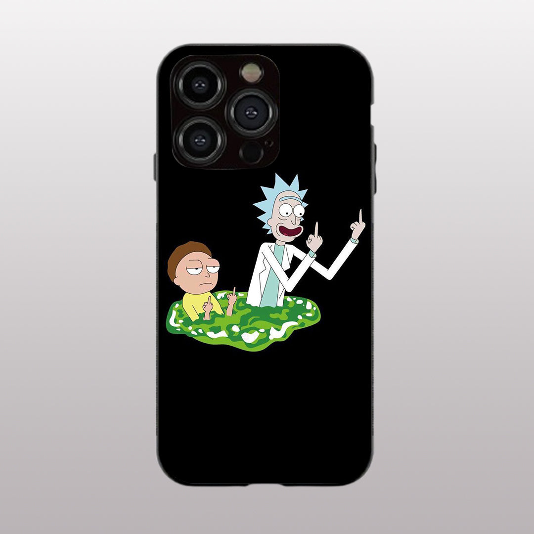 Rick & Morty pattern phone case for iphone 11 pro |Glass case
