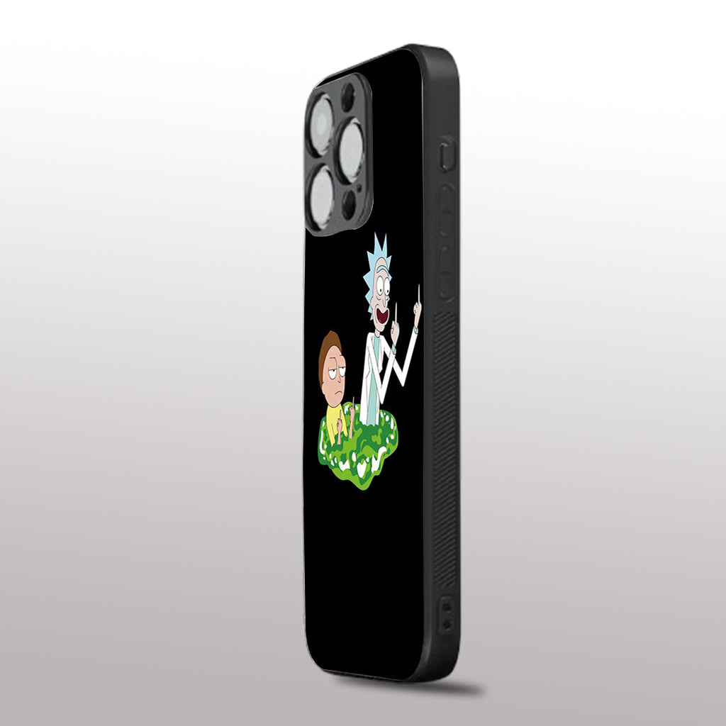 Rick & Morty pattern phone case for iphone 16 pro | Glass case