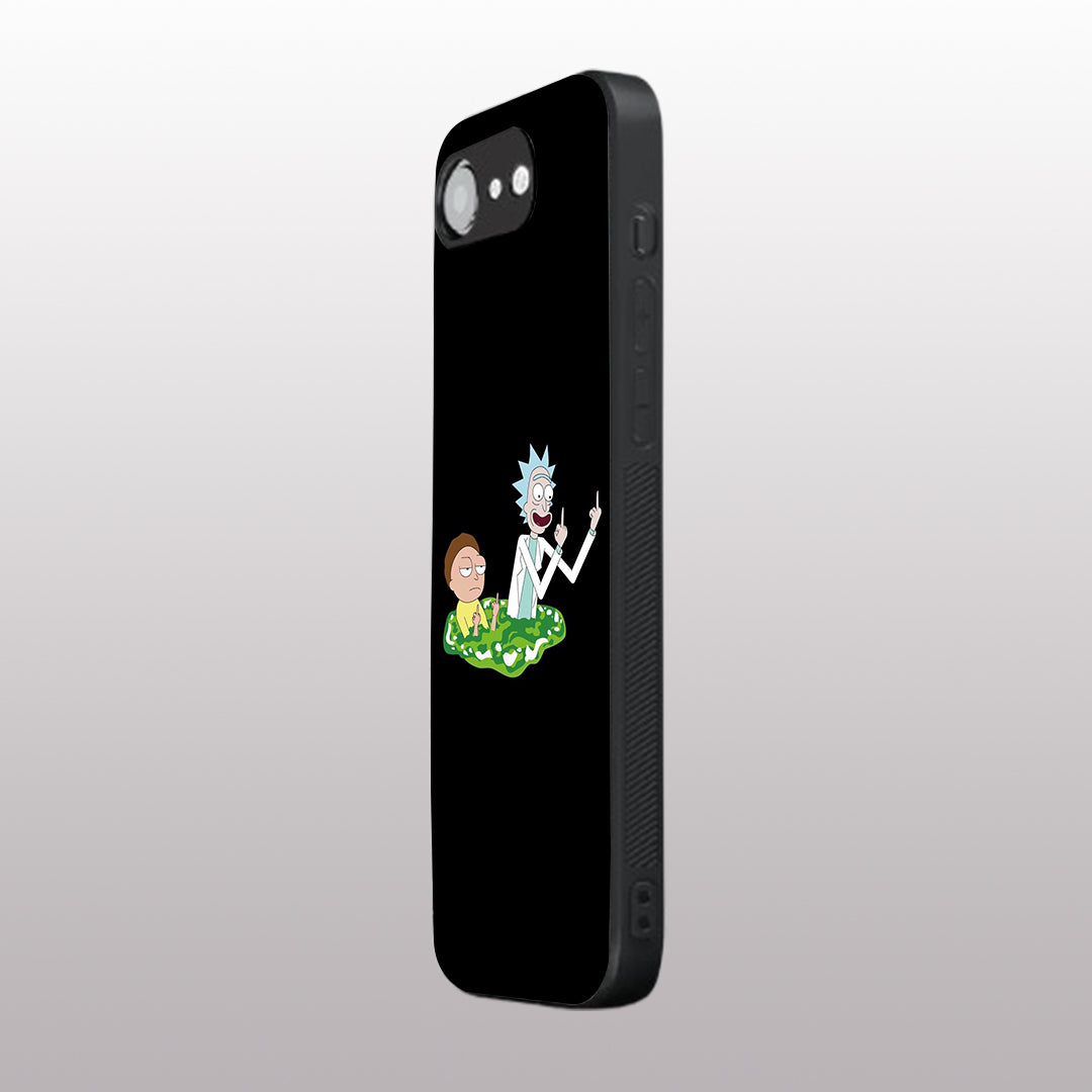 Rick & Morty pattern phone case for iphone 16E | Glass case