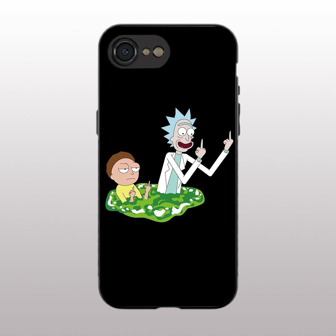Rick & Morty pattern phone case for iphone 16E | Glass case