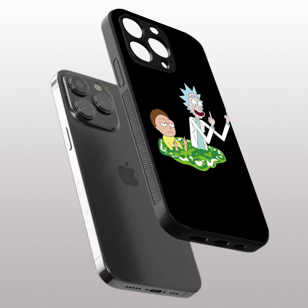 Rick & Morty pattern phone case for iphone 13 pro | Glass case
