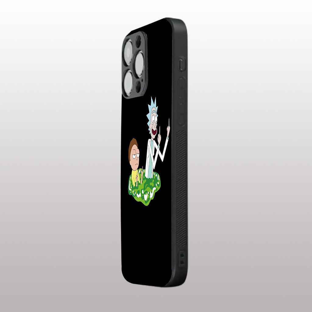 Rick & Morty pattern phone case for iphone 15 pro | Glass case