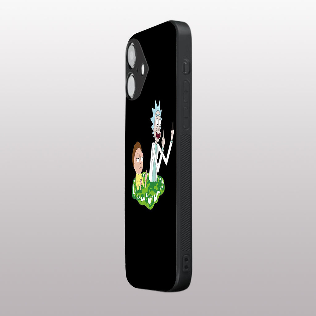 Rick & Morty pattern phone case for iphone 16 plus | Glass case