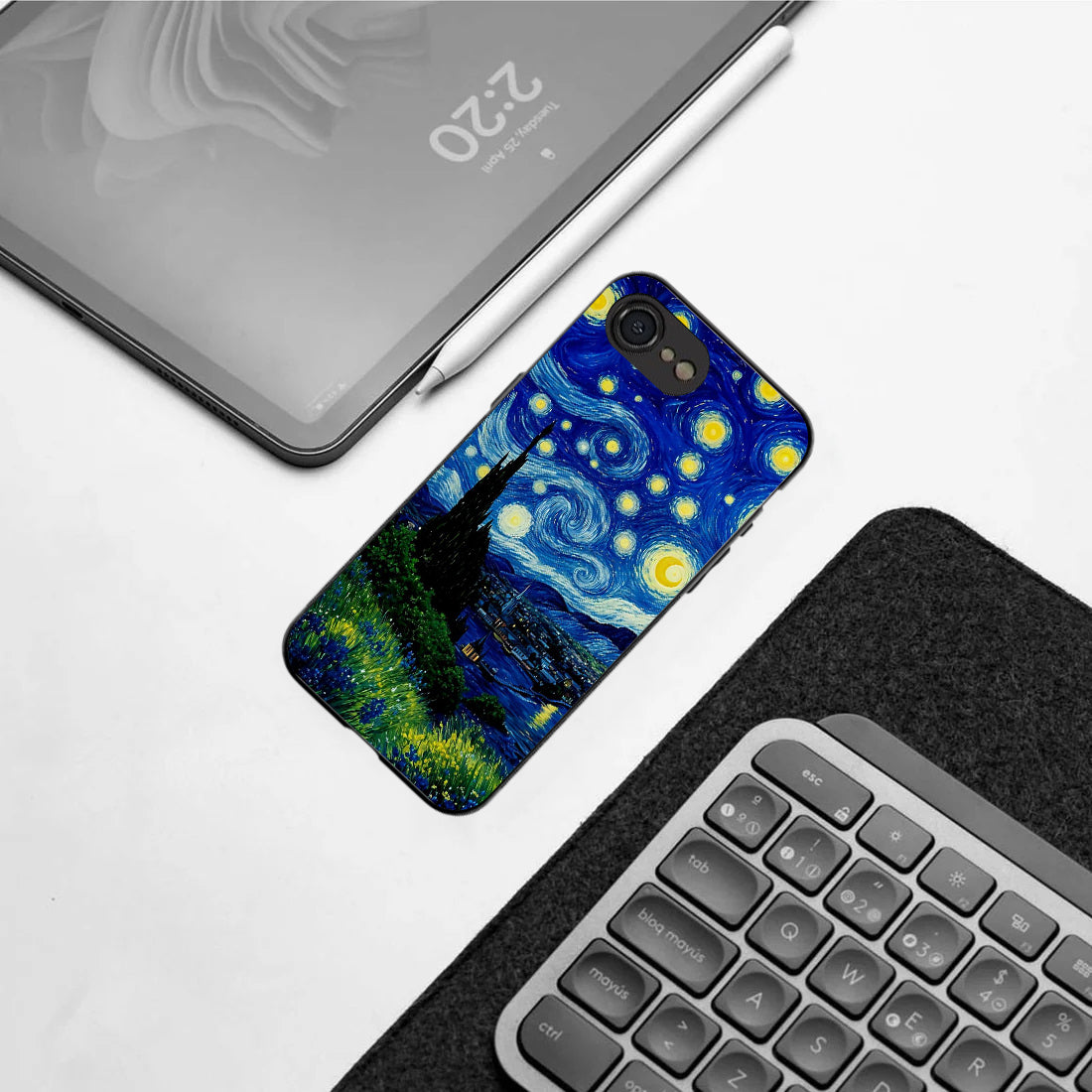 Stary Night pattern phone case for iphone 16E | Glass case