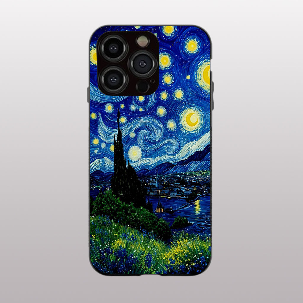 Stary Night pattern phone case for iphone 12 pro|Glass case