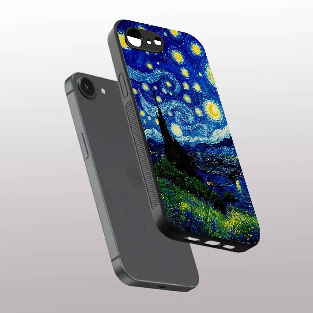 Stary Night pattern phone case for iphone 16E | Glass case
