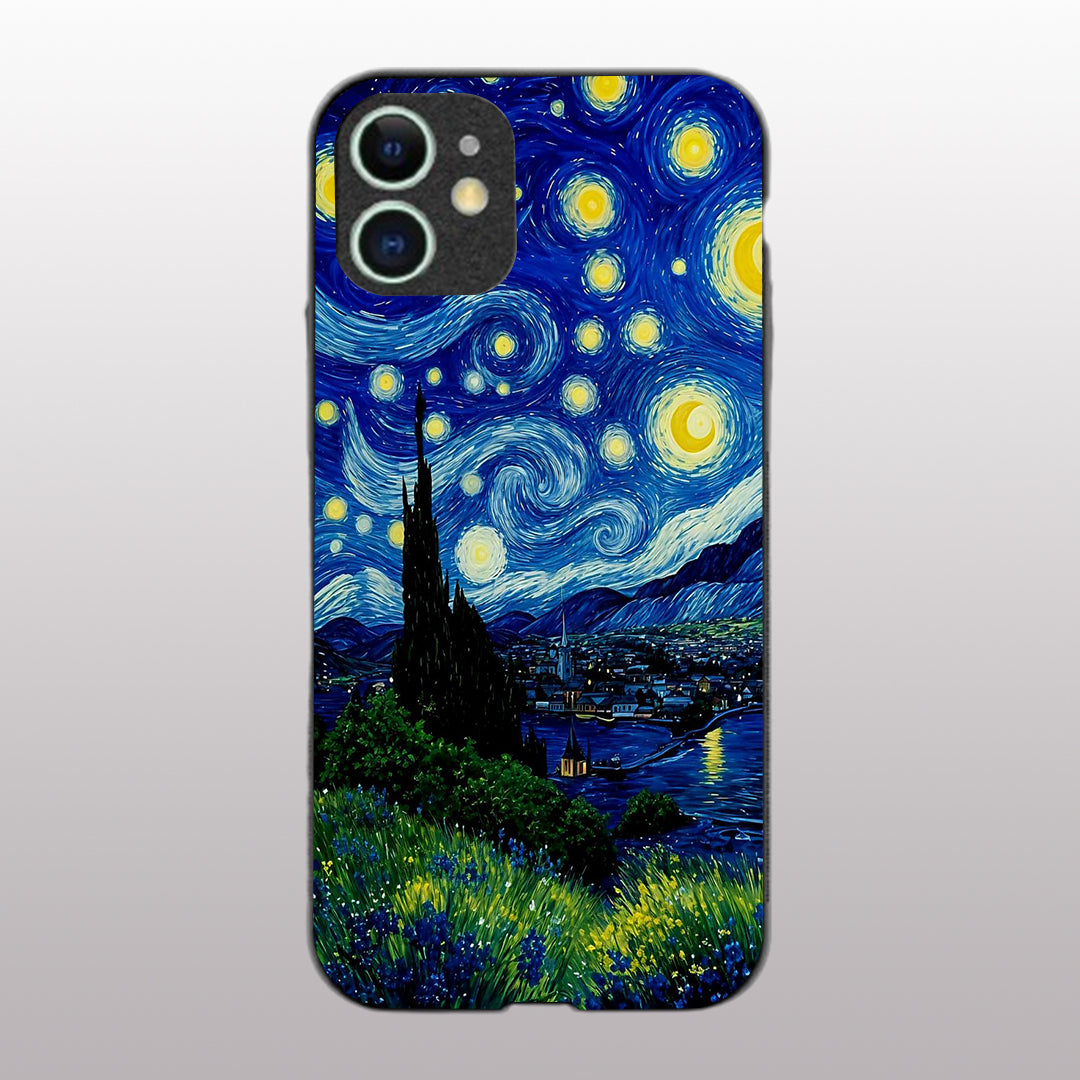 Starry Night pattern phone case for iphone 11| Glass case