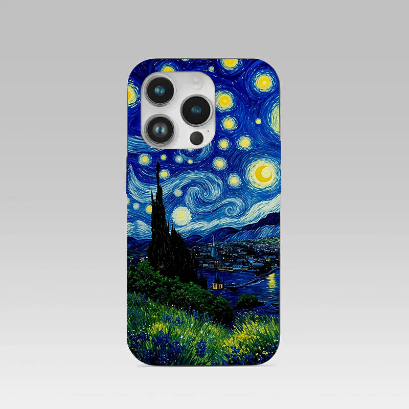 Stary Night pattern phone case for iphone 14 pro | Glass case
