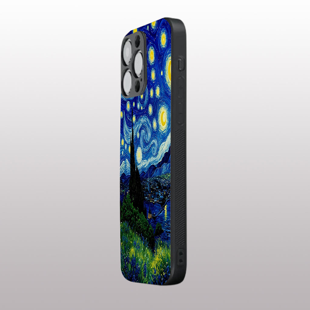 Stary Night pattern phone case for iphone 15 pro max | Glass case