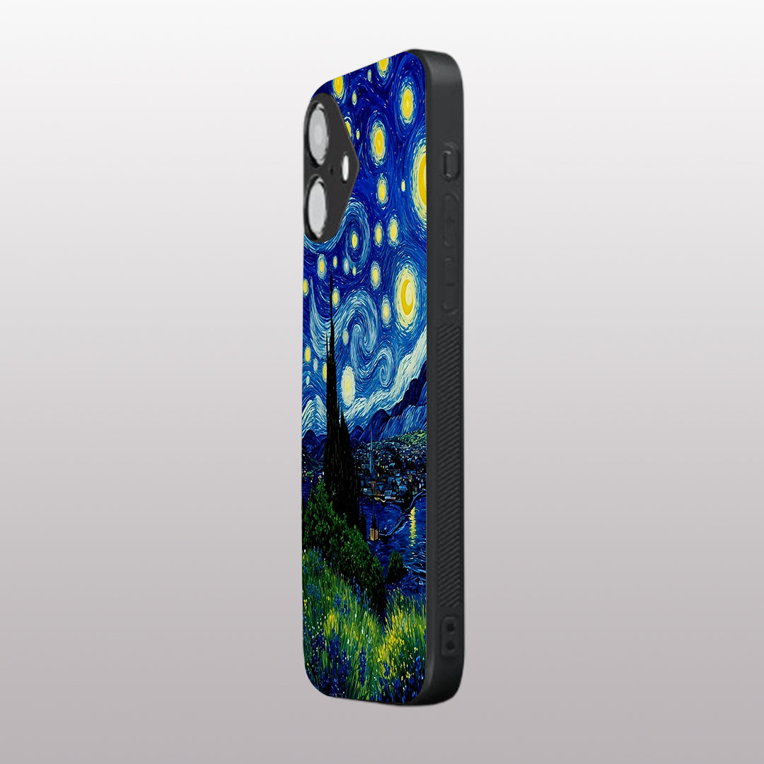 Stary Night pattern phone case for iphone 16 plus | Glass case