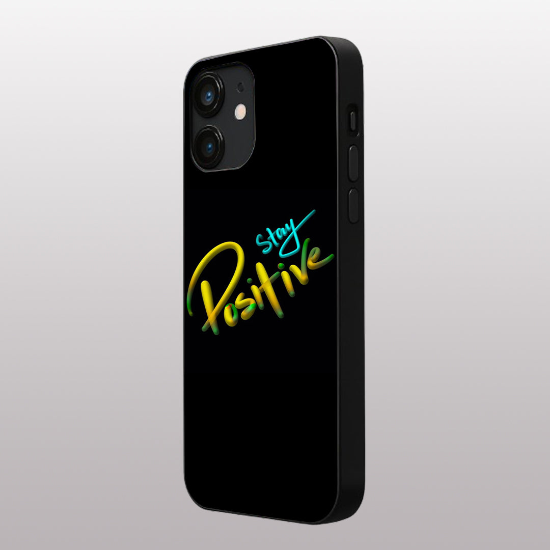 Stay Positive pattern phone case for iphone 12|Glass case
