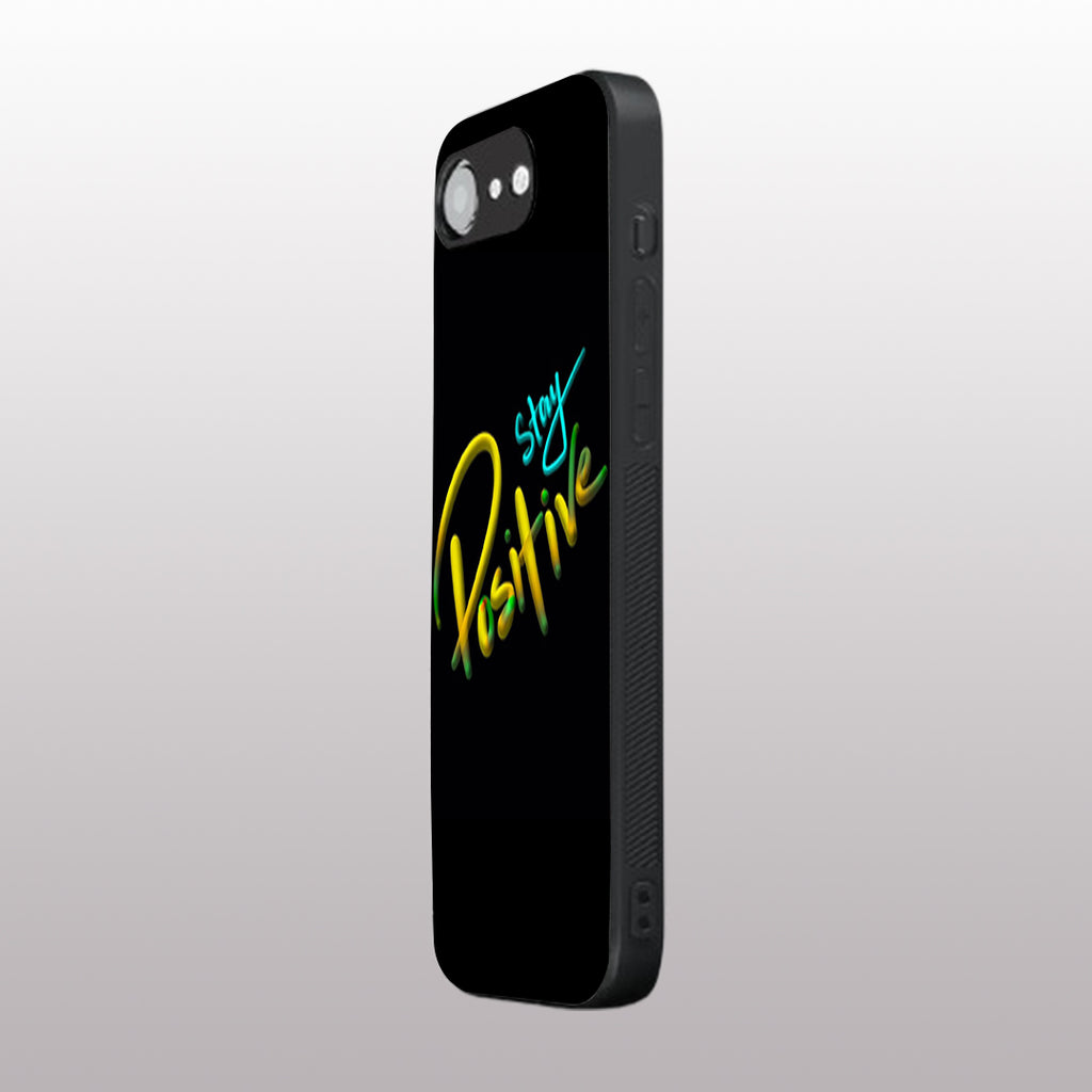 Stay Positive pattern phone case for iphone 16E | Glass case
