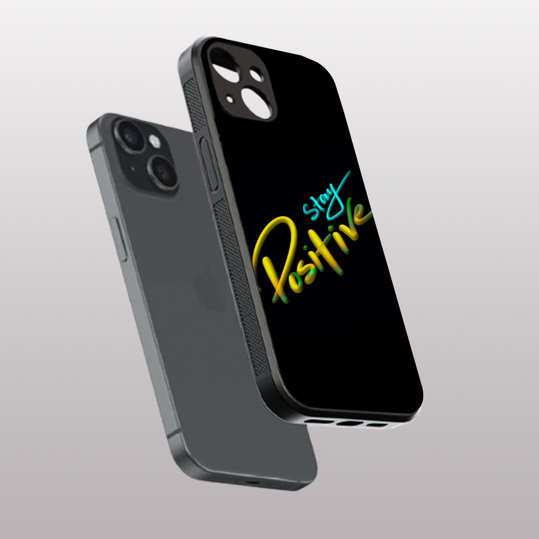Stay Positive pattern phone case for iphone 13 mini | Glass case