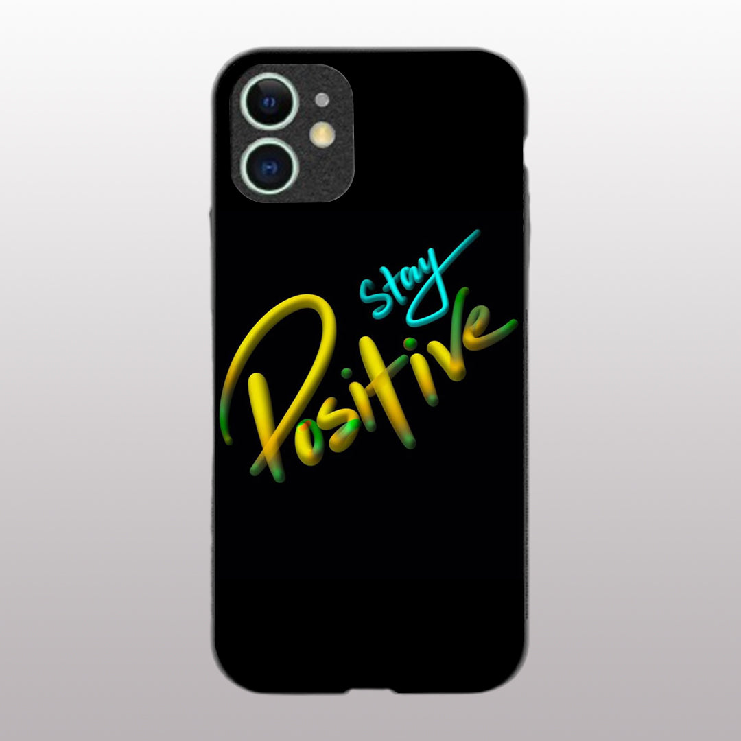 Stay Positive pattern phone case for iphone 11 | Glass case