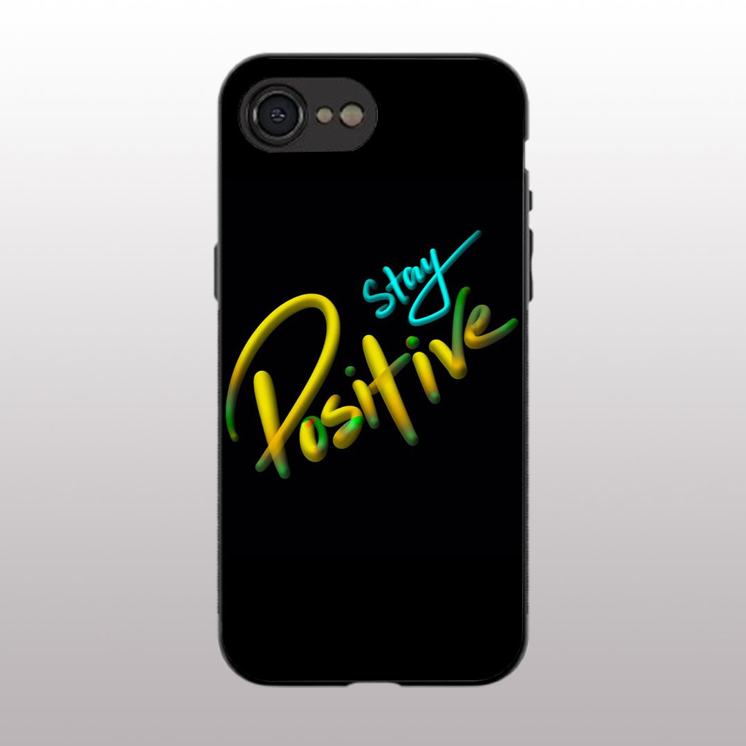 Stay Positive pattern phone case for iphone 16E | Glass case
