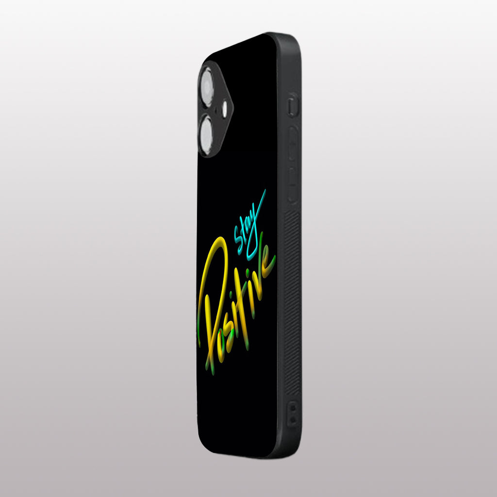 Stay Positive pattern phone case for iphone 16 plus | Glass case