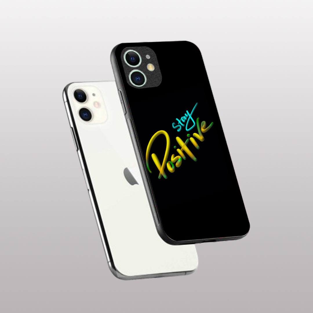 Stay Positive pattern phone case for iphone 12|Glass case
