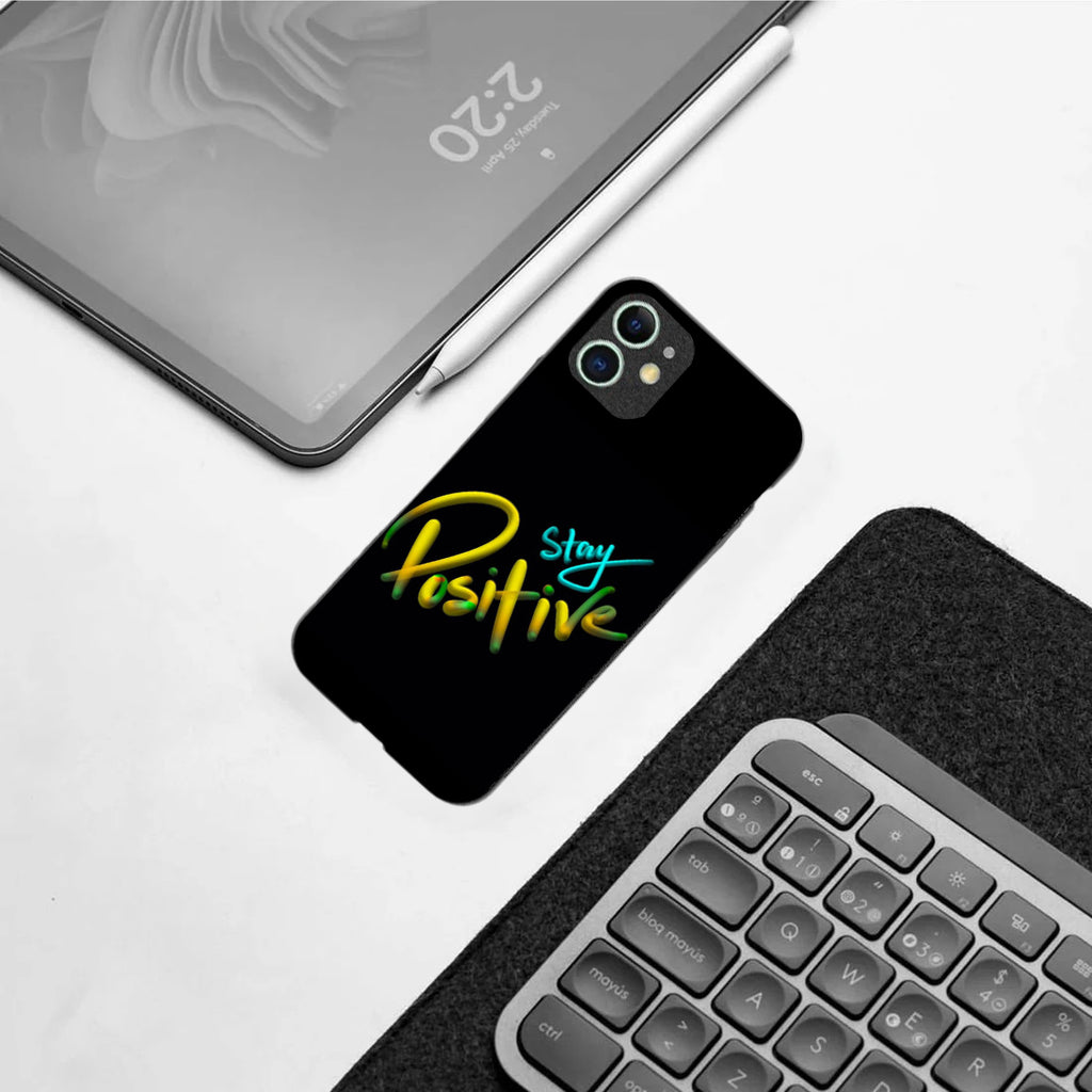 Stay Positive pattern phone case for iphone 12 mini |Glass case