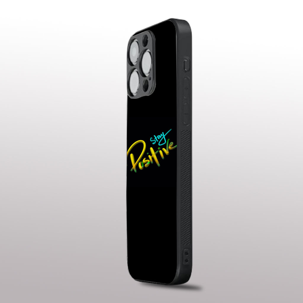 Stay Positive pattern phone case for iphone 12 pro|Glass case