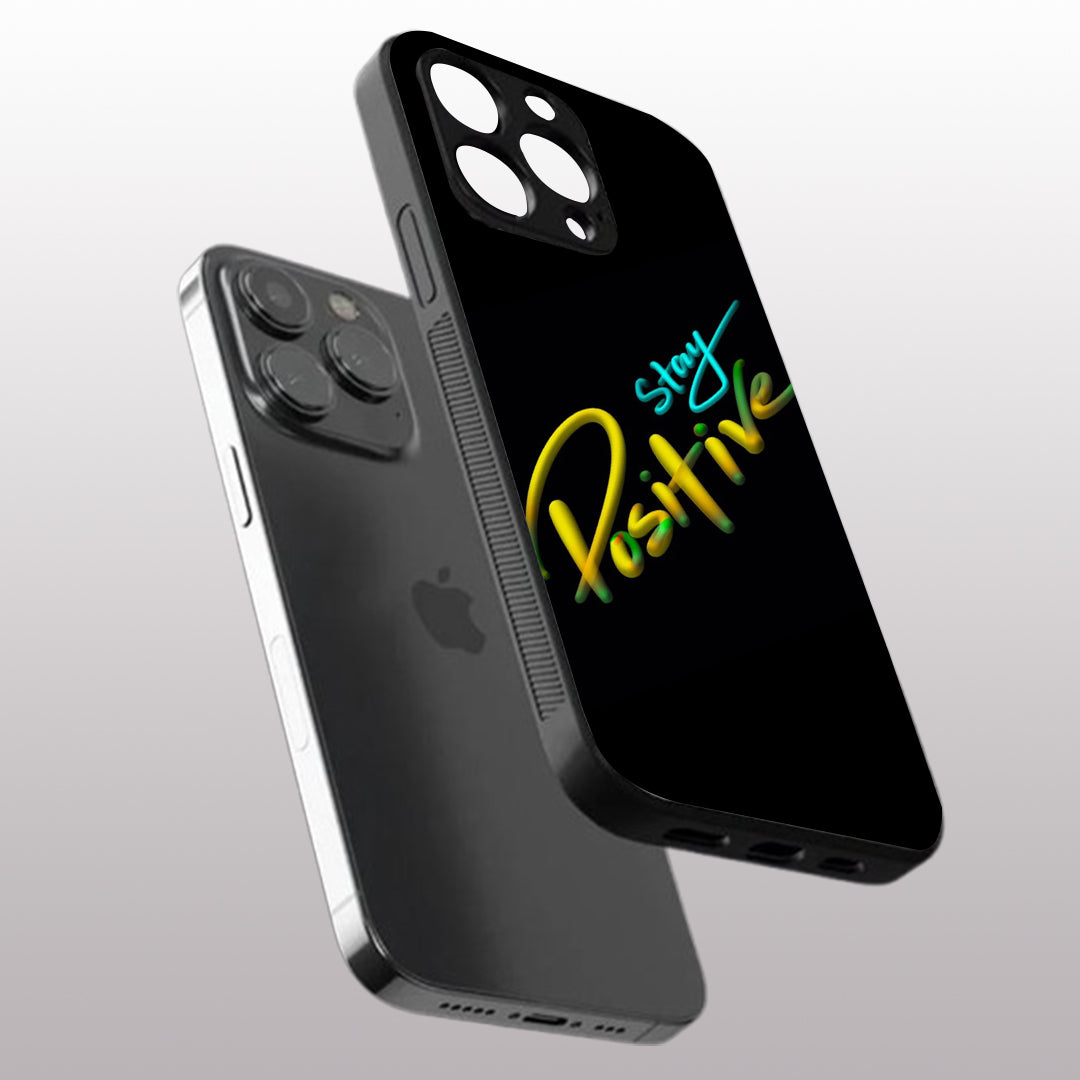 Stay Positive pattern phone case for iphone 11 pro max |Glass case