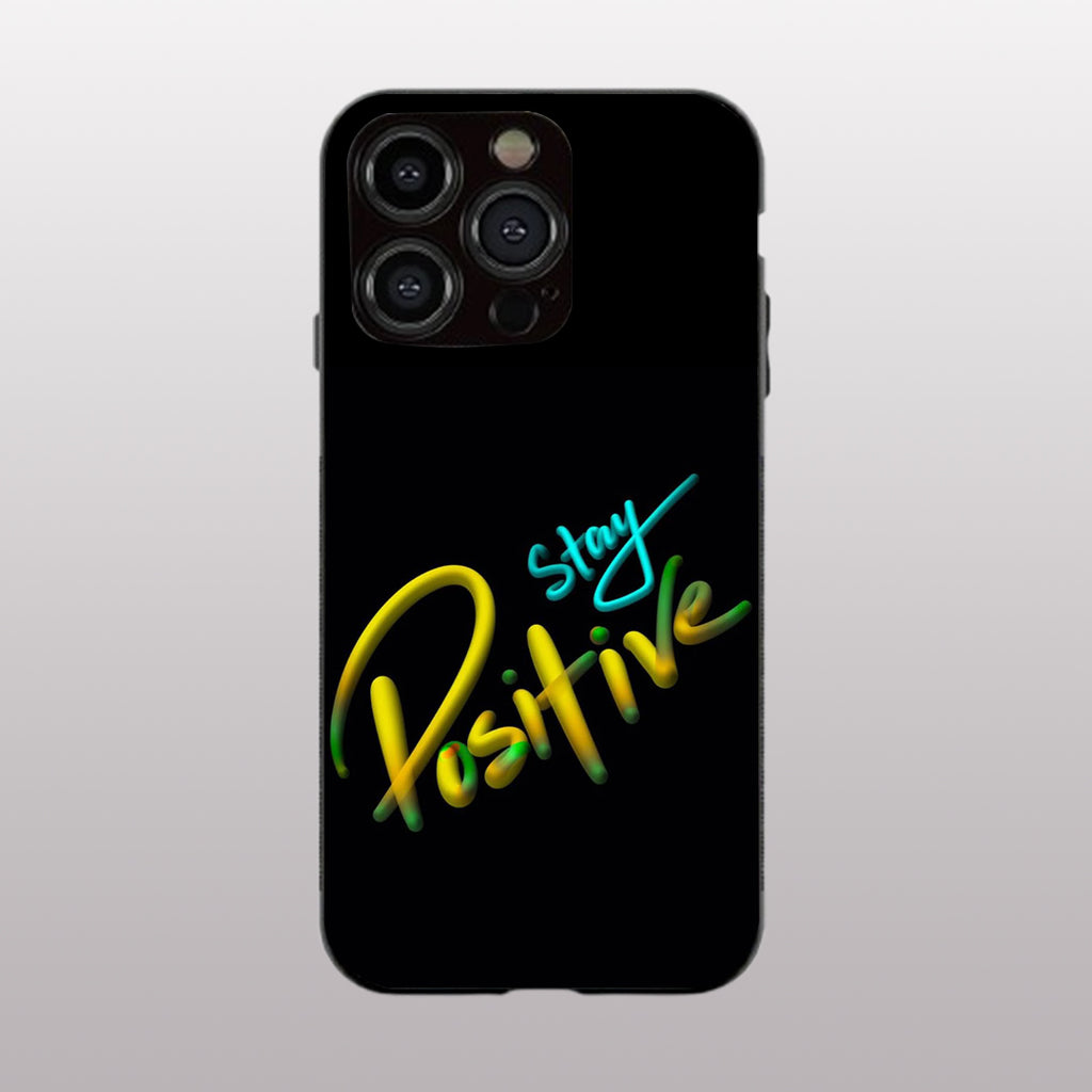 Stay Positive pattern phone case for iphone 11 pro max |Glass case