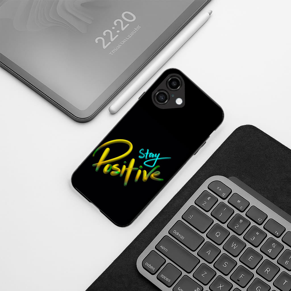 Stay Positive pattern phone case for iphone 16 | Glass case