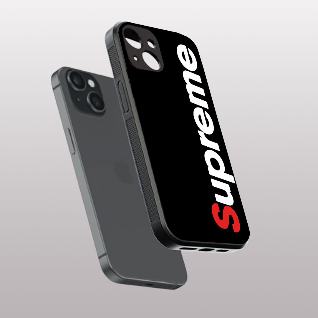 Supreme pattern phone case for iphone 14 |Glass case
