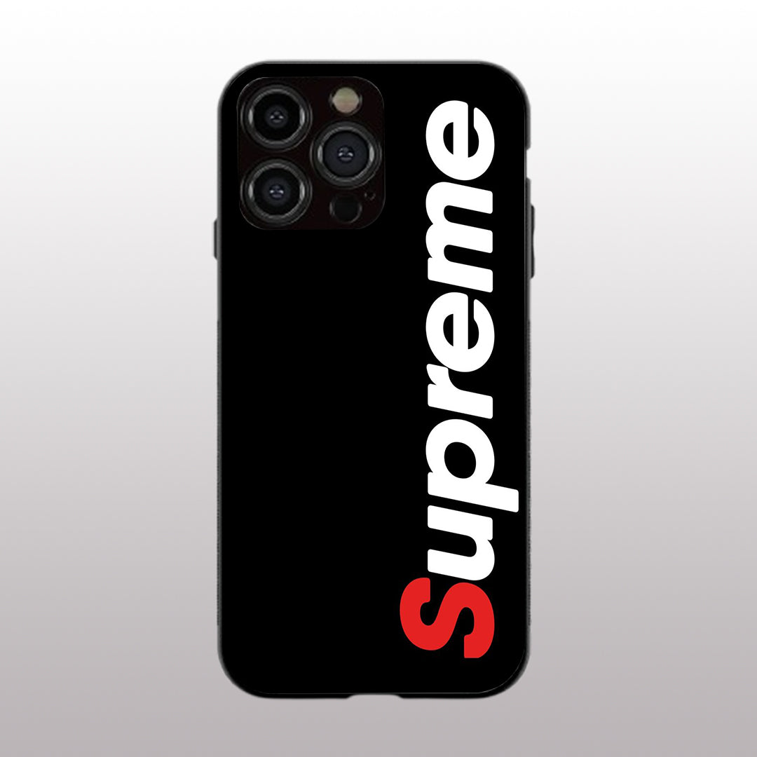 Supreme pattern phone case for iphone 16 pro max | Glass case