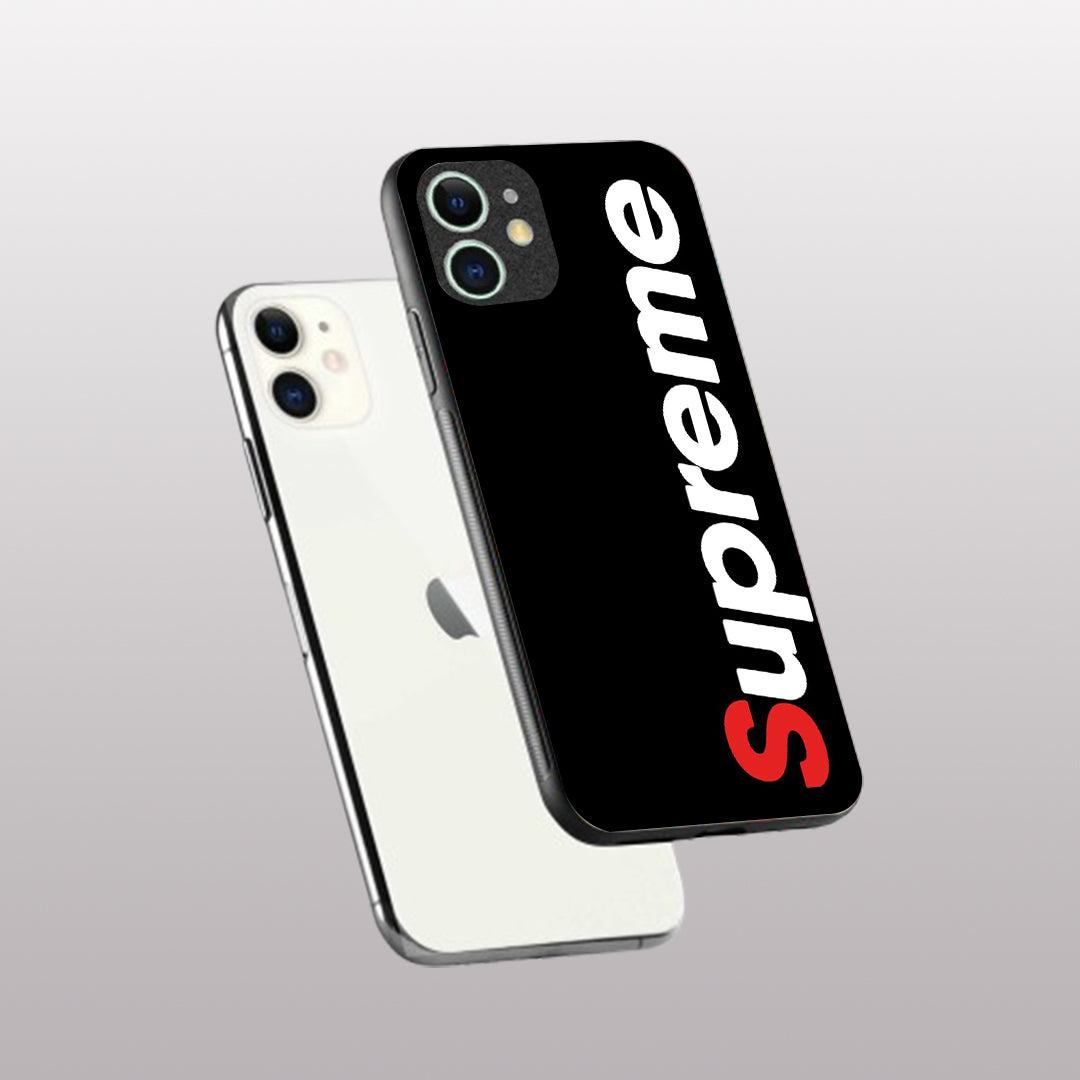 Supreme pattern phone case for iphone 12 mini |Glass case