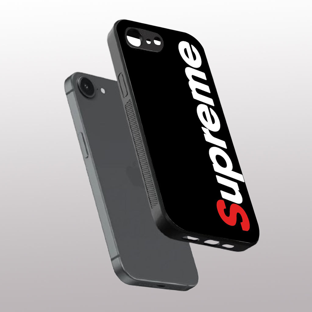 Supreme pattern phone case for iphone 16E | Glass case