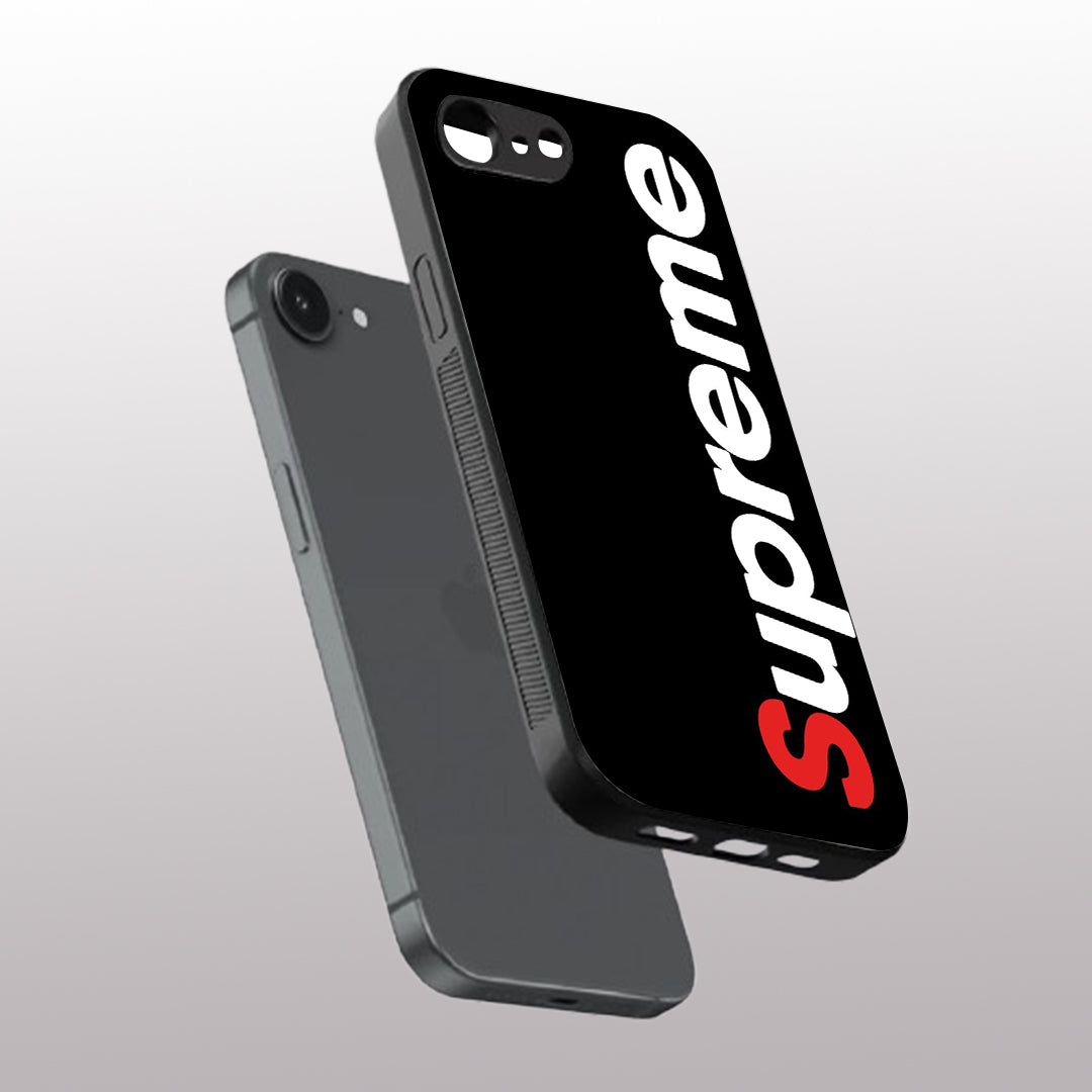 Supreme pattern phone case for iphone 16E | Glass case
