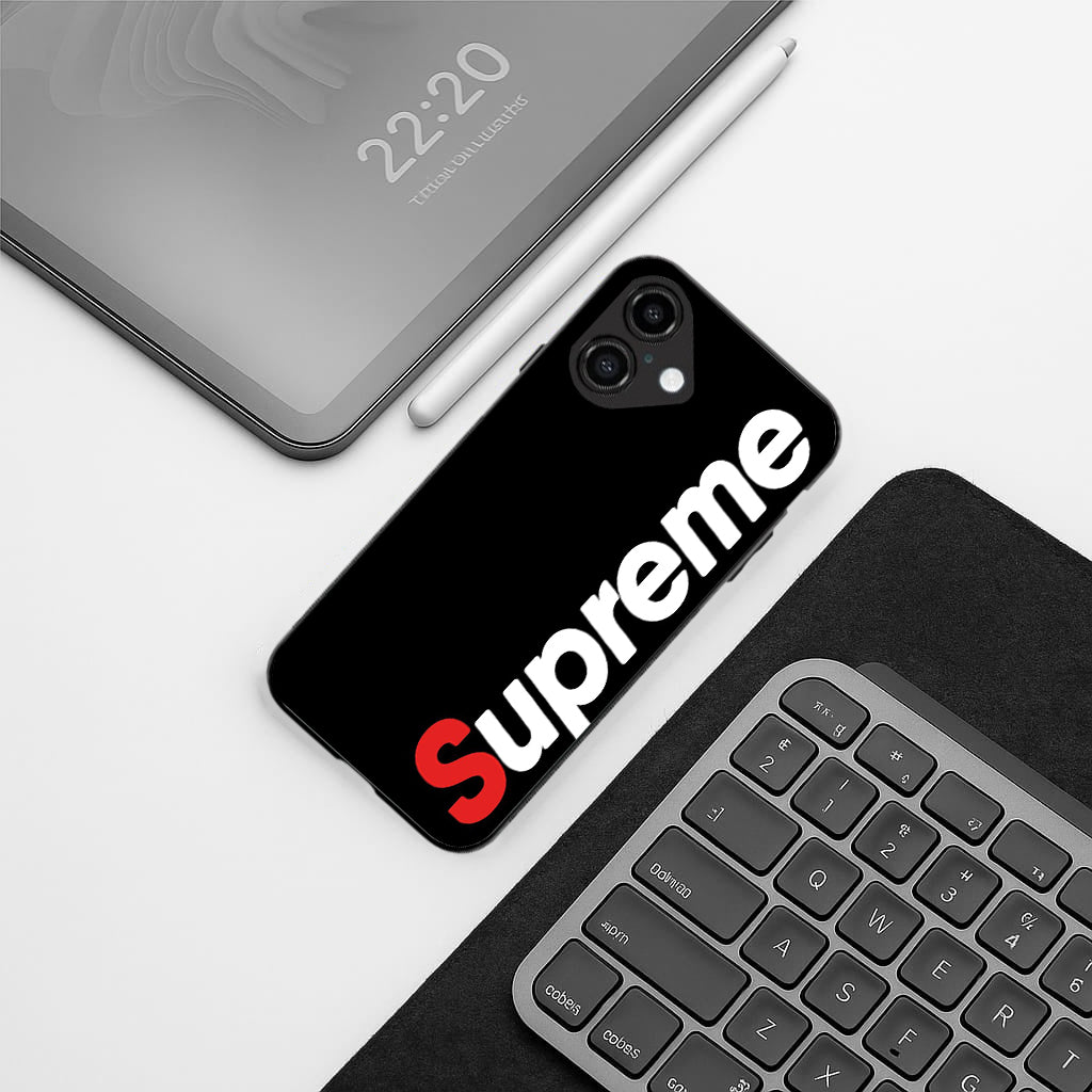 Supreme pattern phone case for iphone 16 plus | Glass case