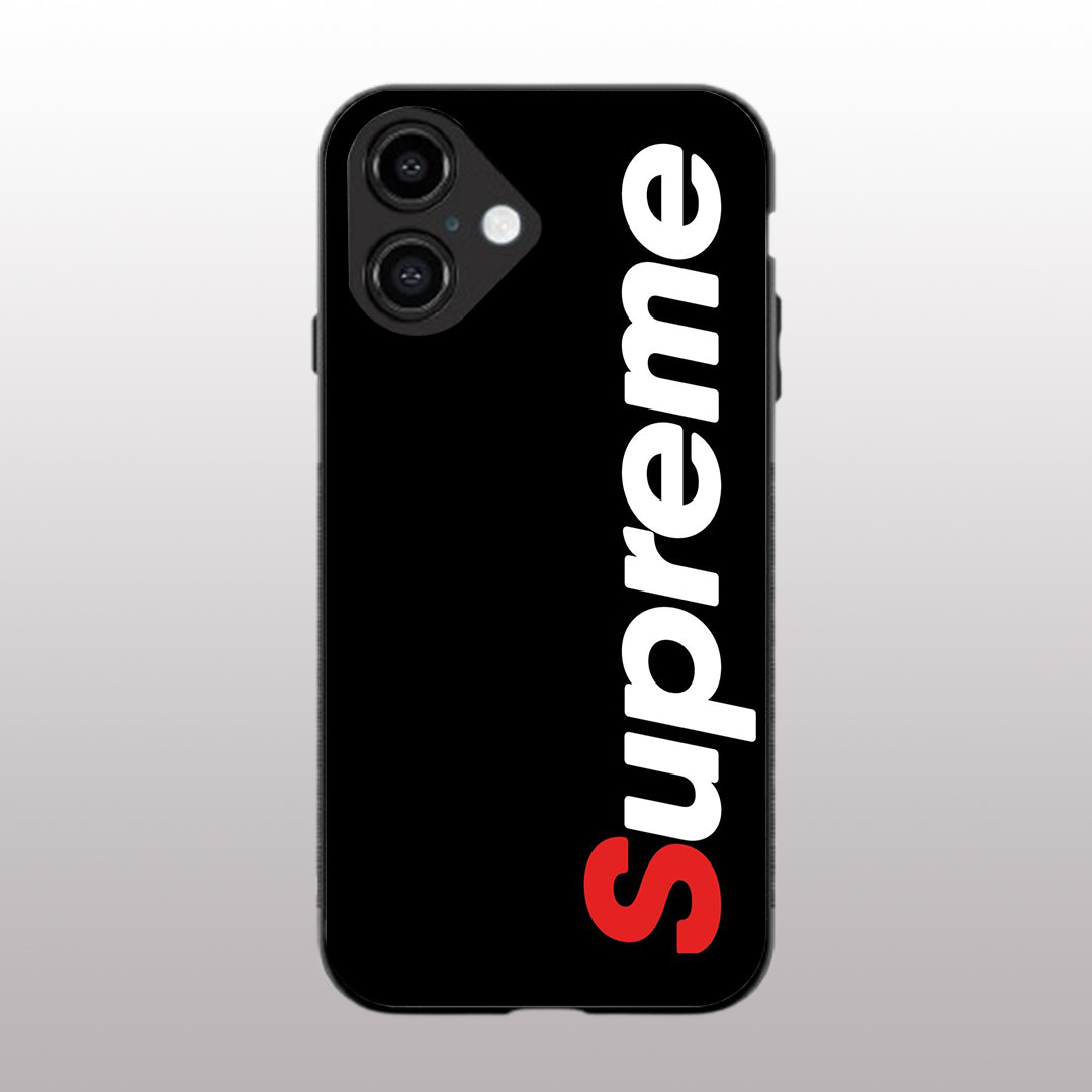 Supreme pattern phone case for iphone 16 plus | Glass case