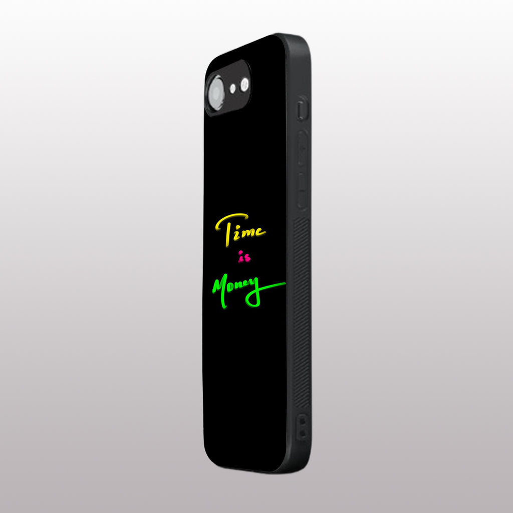 Time is Money pattern phone case for iphone 16E | Glass case