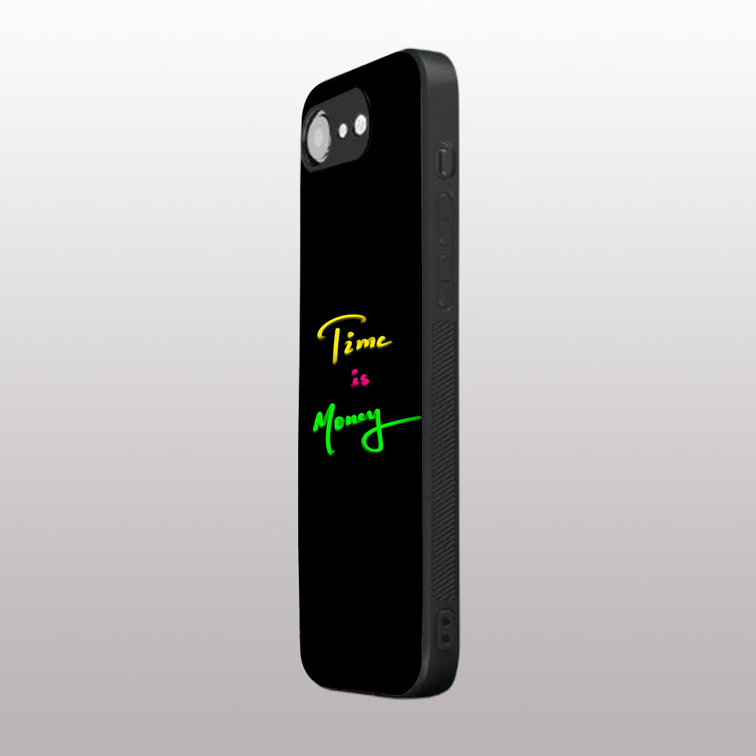 Time is Money pattern phone case for iphone 16E | Glass case