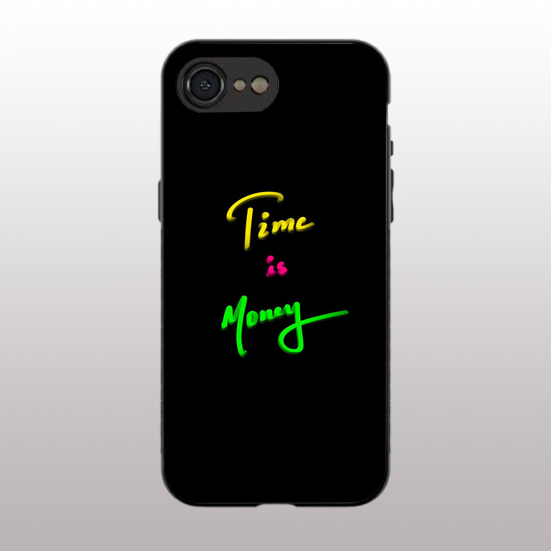 Time is Money pattern phone case for iphone 16E | Glass case