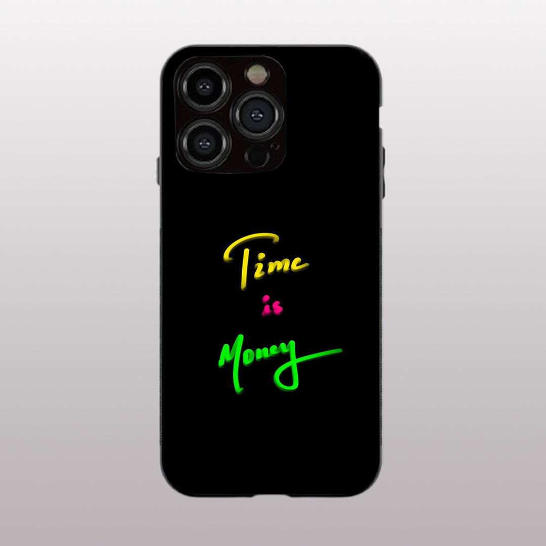 Time is Money pattern phone case for iphone 11 pro |Glass case
