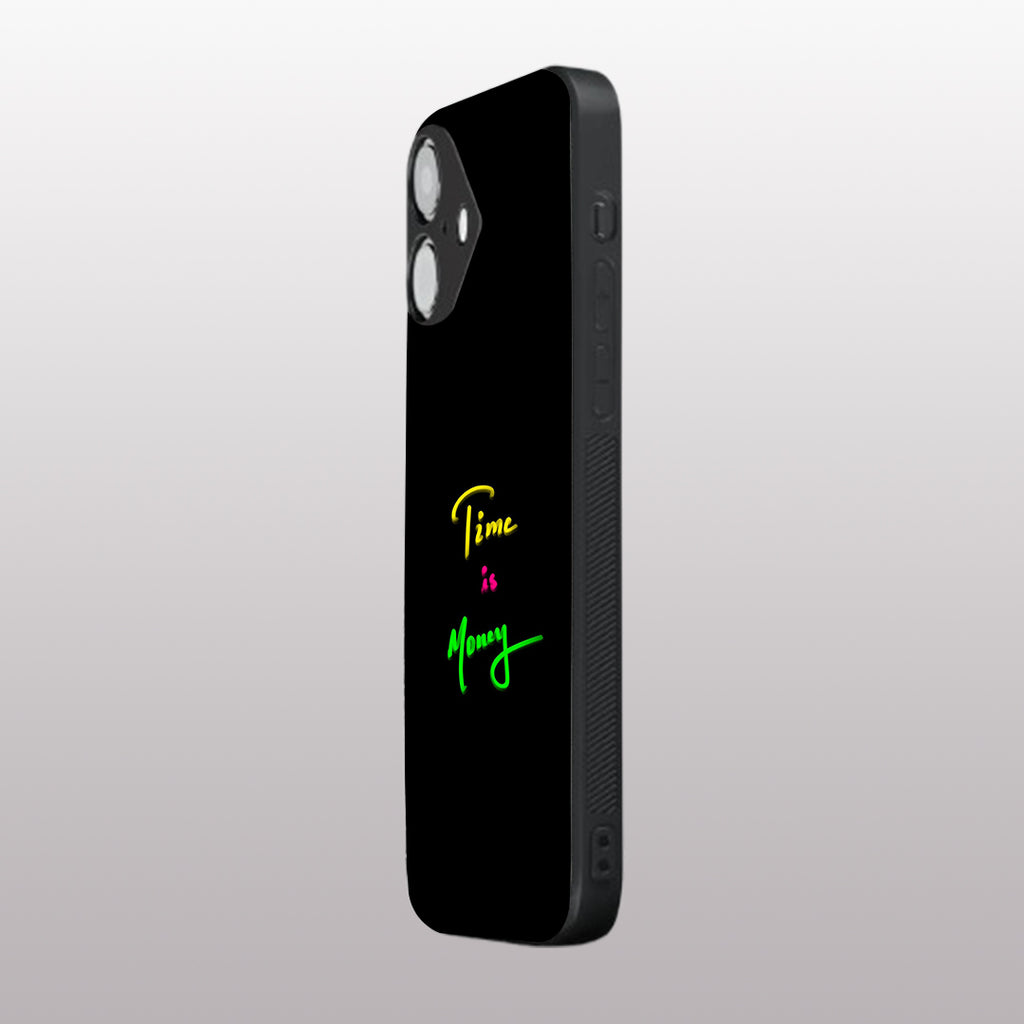 Time is Money pattern phone case for iphone 16 plus | Glass case