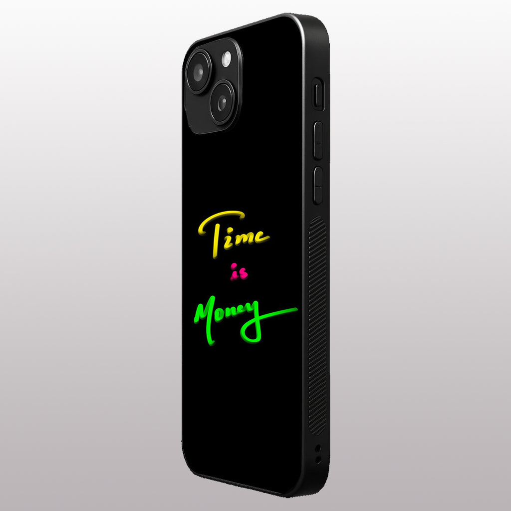 Time is Money pattern phone case for iphone 14 | Glass case