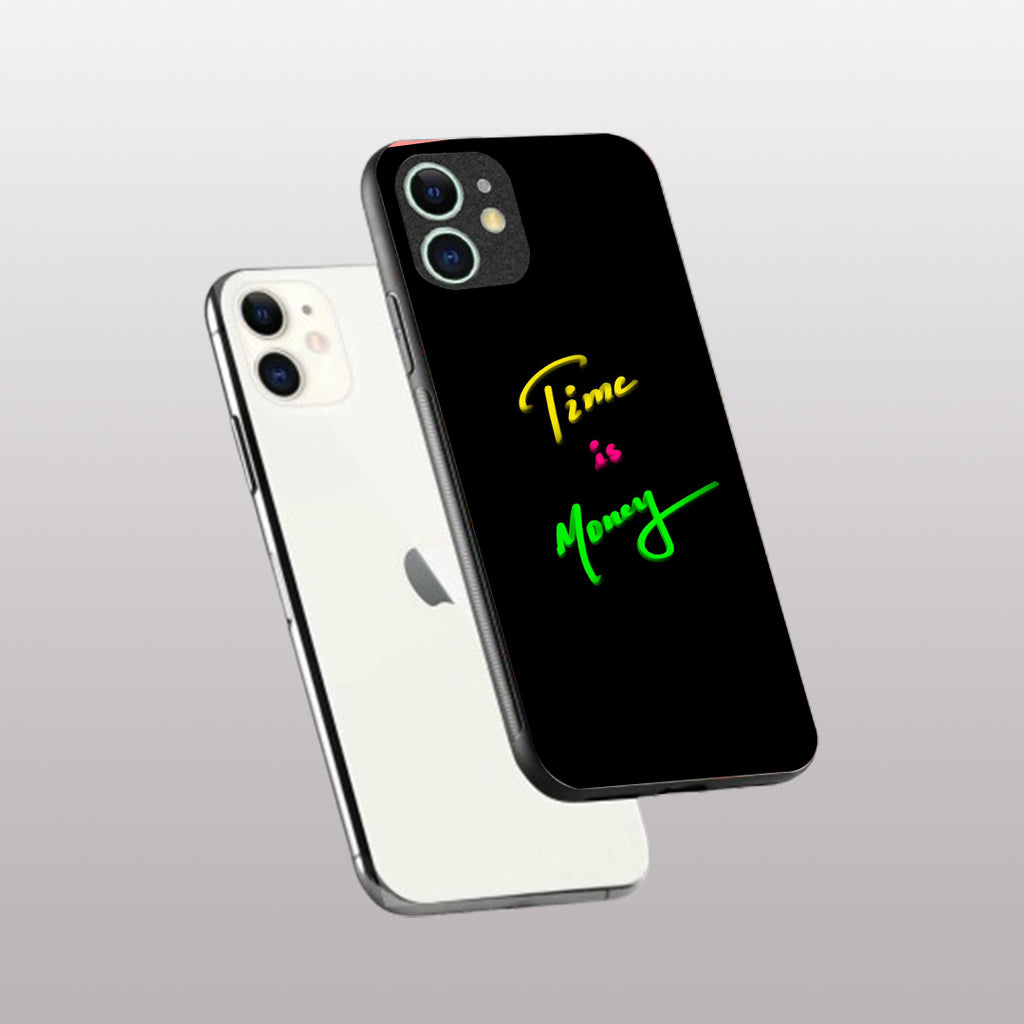 Time is Money pattern phone case for iphone 11 | Glass case