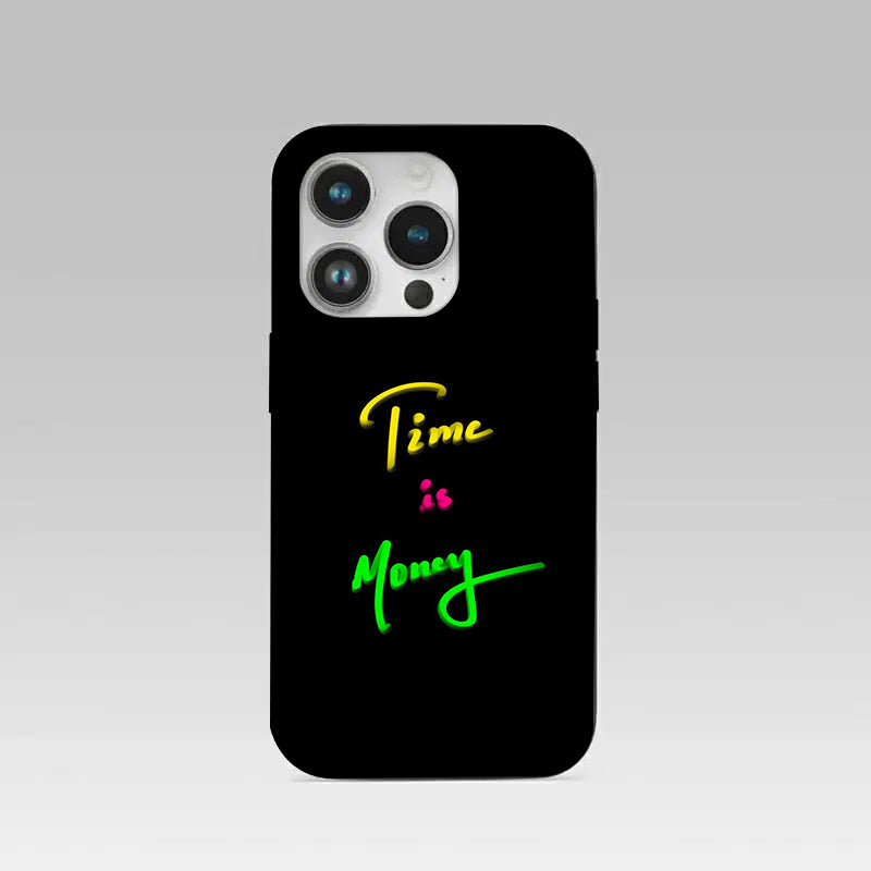 Time is Money pattern phone case for iphone 16 pro | Glass case
