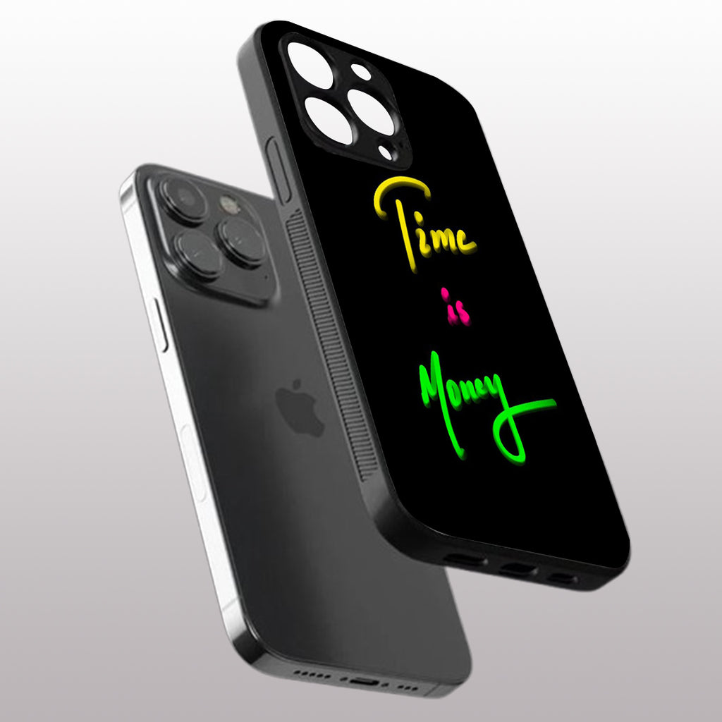 Time is Money pattern phone case for iphone 12 pro | Glass case