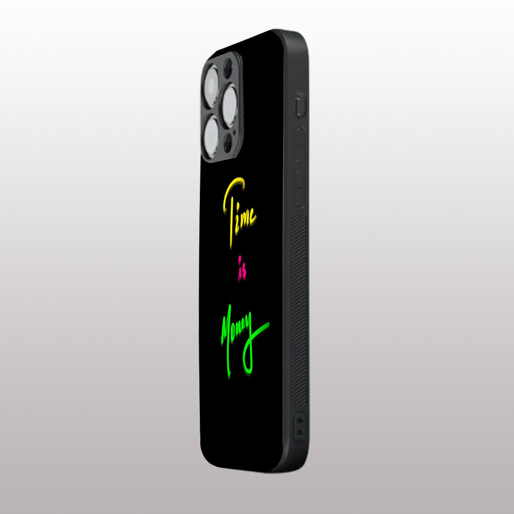 Time is Money pattern phone case for iphone 13 pro max | Glass case