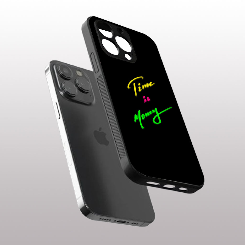 Time is Money pattern phone case for iphone 13 pro max | Glass case