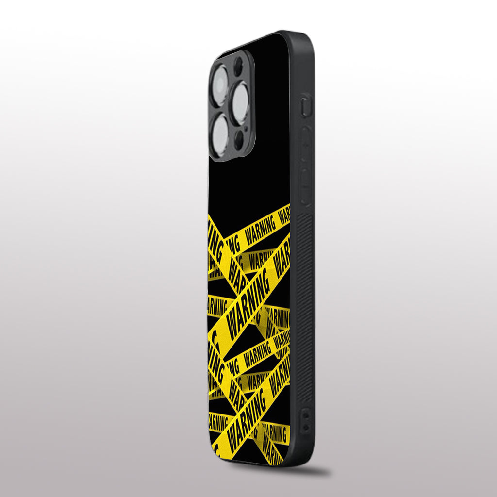 Warning pattern phone case for iphone 11 pro max |Glass case