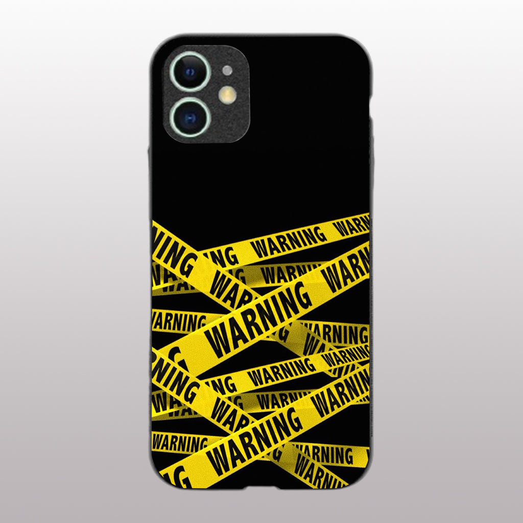 Warning pattern phone case for iphone 11| Glass case