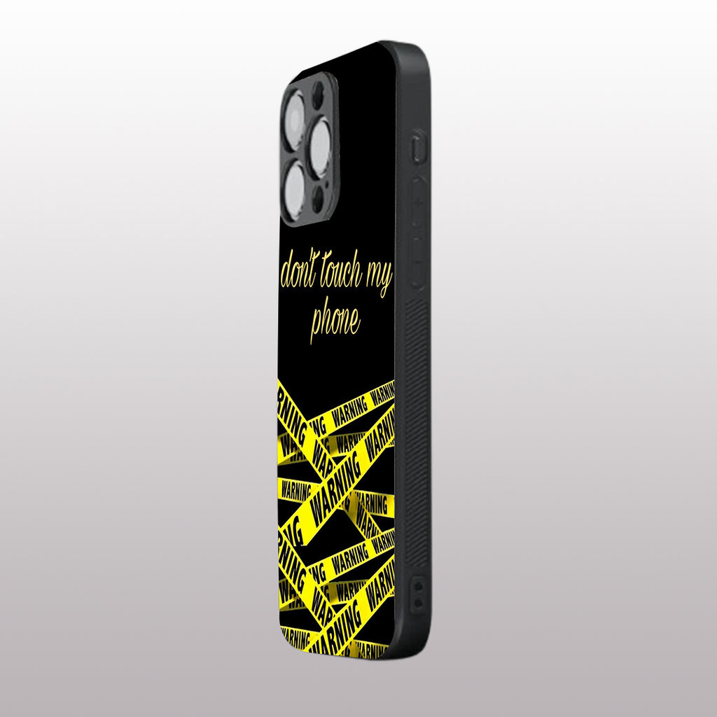 Warning, Don't Touch My Phone pattern phone case for iphone 14 pro max |Glass case